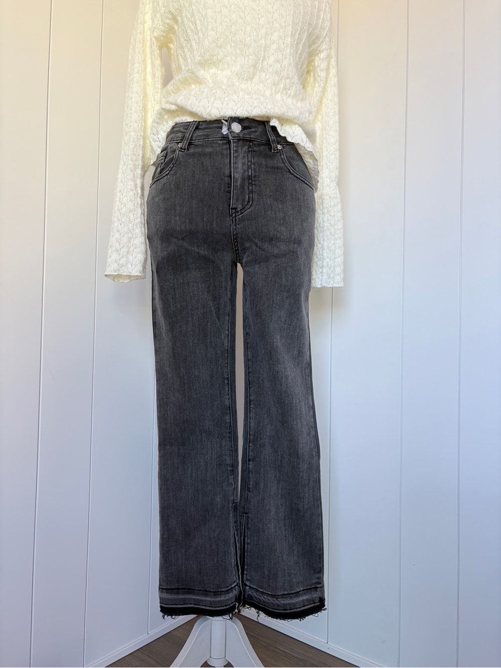 Women's Black Wide-Leg High-Rise Jeans